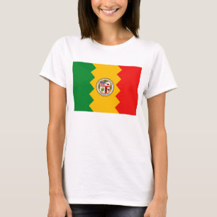Women T Shirt with Flag of Los Angeles, California