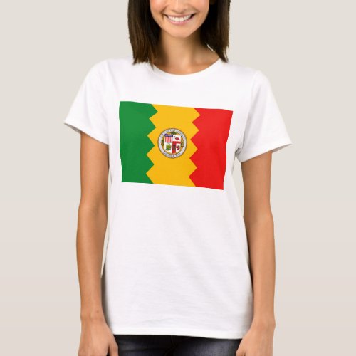 Women T Shirt with Flag of Los Angeles California