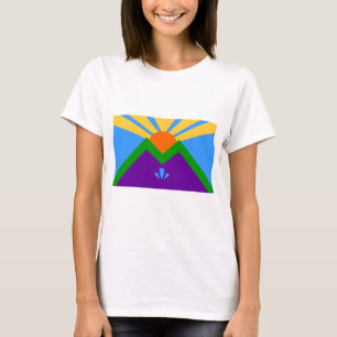 Women T Shirt with Flag of Manitou Springs, USA