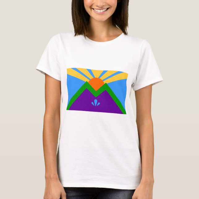 Women T Shirt with Flag of Manitou Springs, USA (Front)