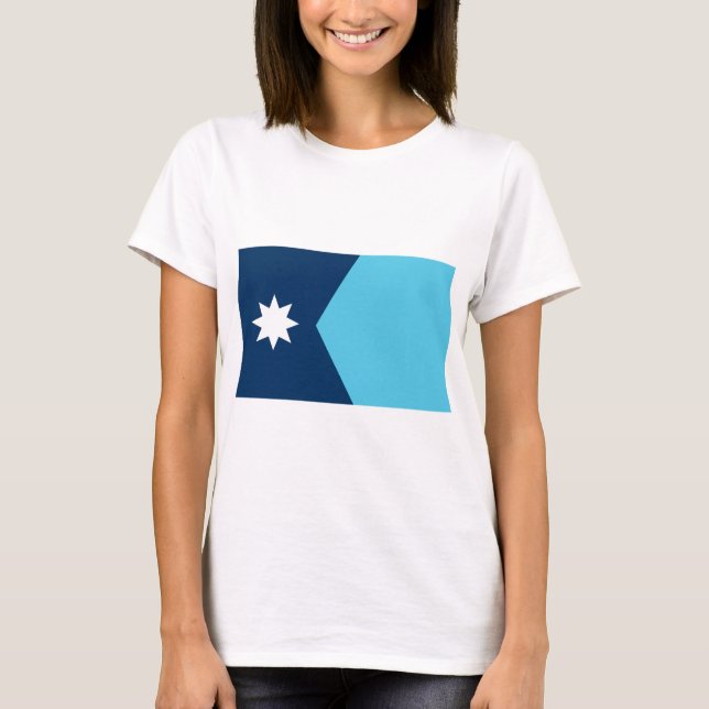 Women T Shirt with Flag of Minnesota, USA (Front)