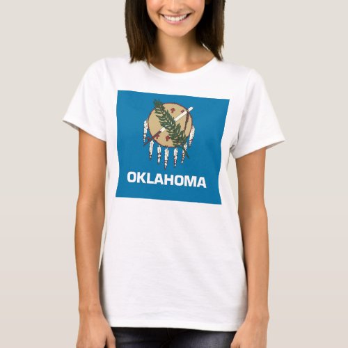 Women T Shirt with Flag of Oklahoma State