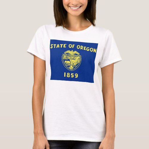 Women T Shirt with Flag of Oregon State