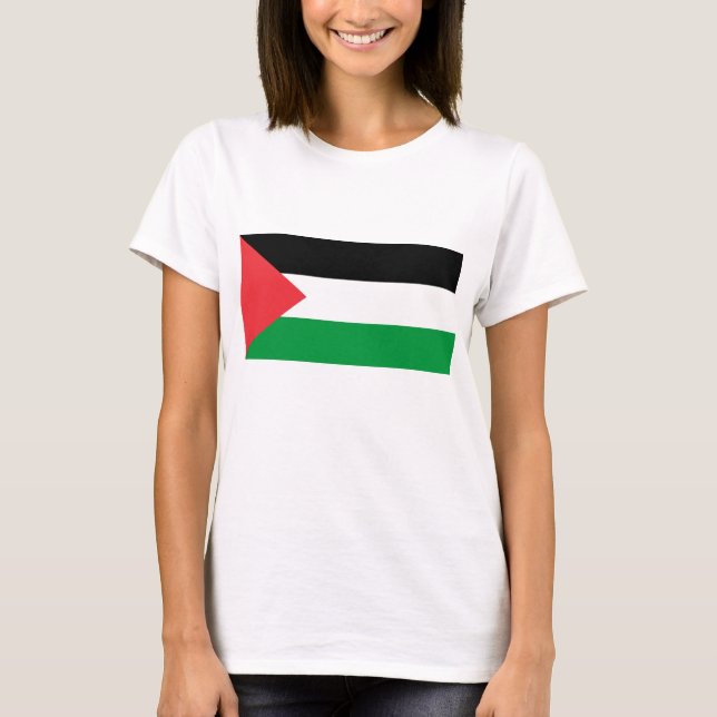 Women T Shirt with Flag of Palestine (Front)