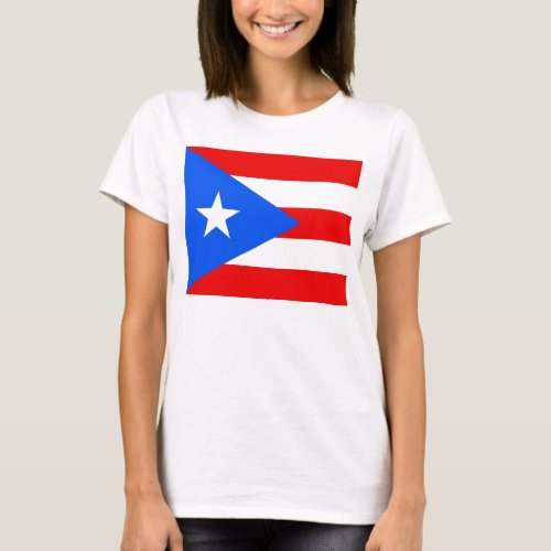 Women T Shirt with Flag of Puerto Rico