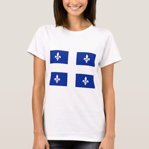 Women T Shirt with Flag of Quebec Canada