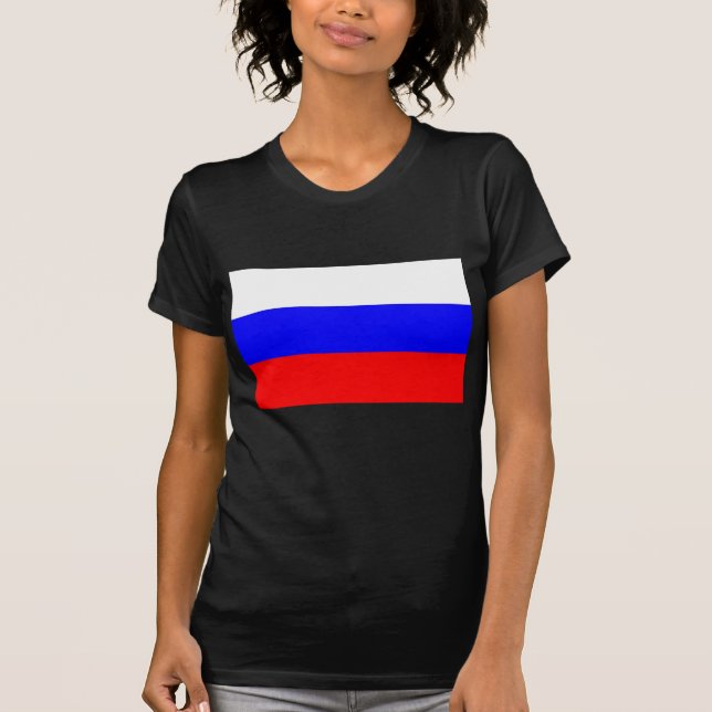 Women T Shirt with Flag of Russia (Front)