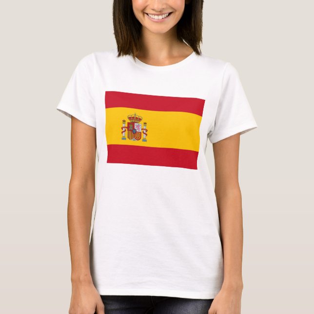Women T Shirt with Flag of  SPAIN (Front)
