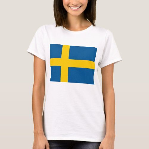 Women T Shirt with Flag of Sweden