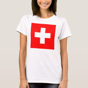 Women T Shirt with Flag of Switzerland