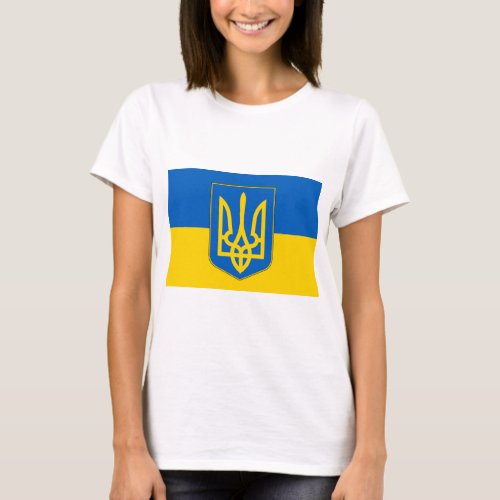 Women T Shirt with Flag of Ukraine