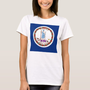 Women T Shirt with Flag of Virginia State