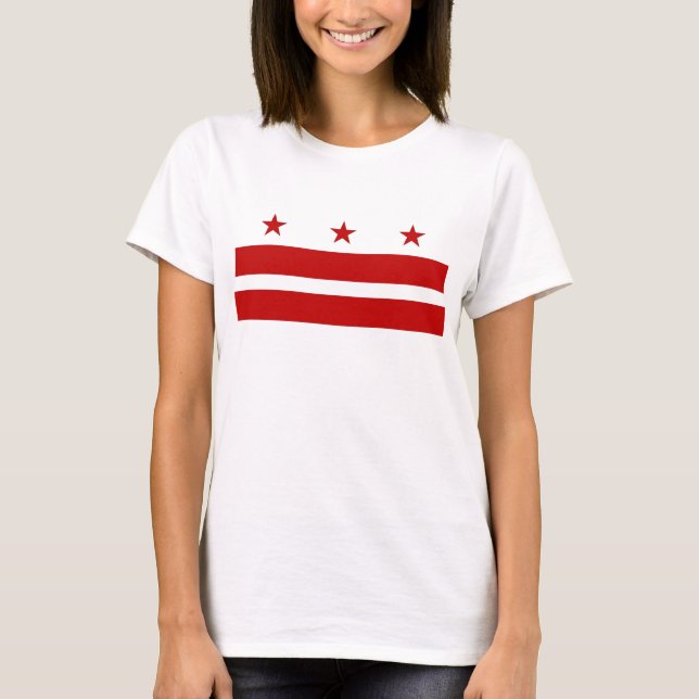 Women T Shirt with Flag of Washington DC (Front)