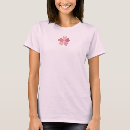Women T_short with a pink floral print T_Shirt
