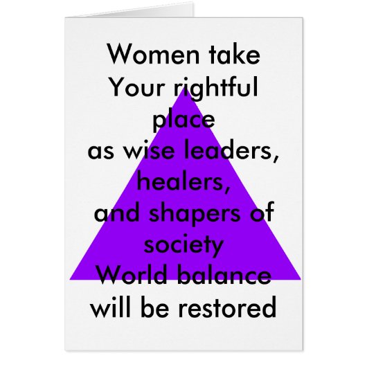 Women take Your rightful place as wise leaders (Front)