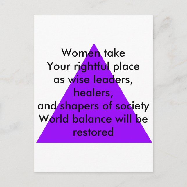 Women take Your rightful place as wise leaders Postcard (Front)