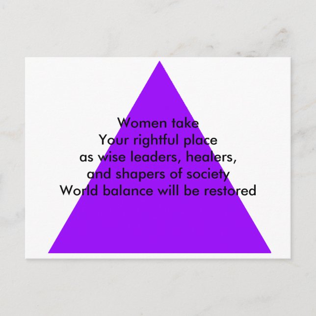 Women take Your rightful place as wise leaders Postcard (Front)