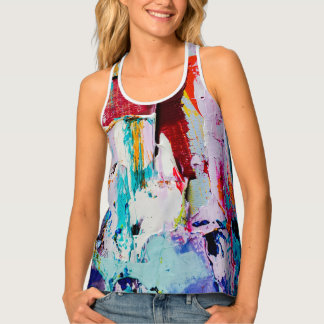 Women tank Top(cotton) - Painting Design-Colorful Top