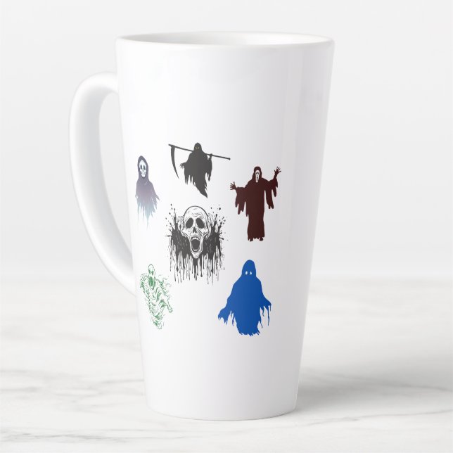 Women Tee Shirts, Men Shirts, Mom Ghost T-Shirts,  Latte Mug (Left Angle)