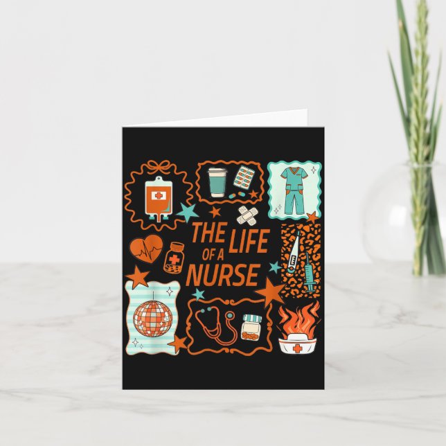 Women The Life Of A Nurse Doodle Nursing Showgirl  Card (Front)