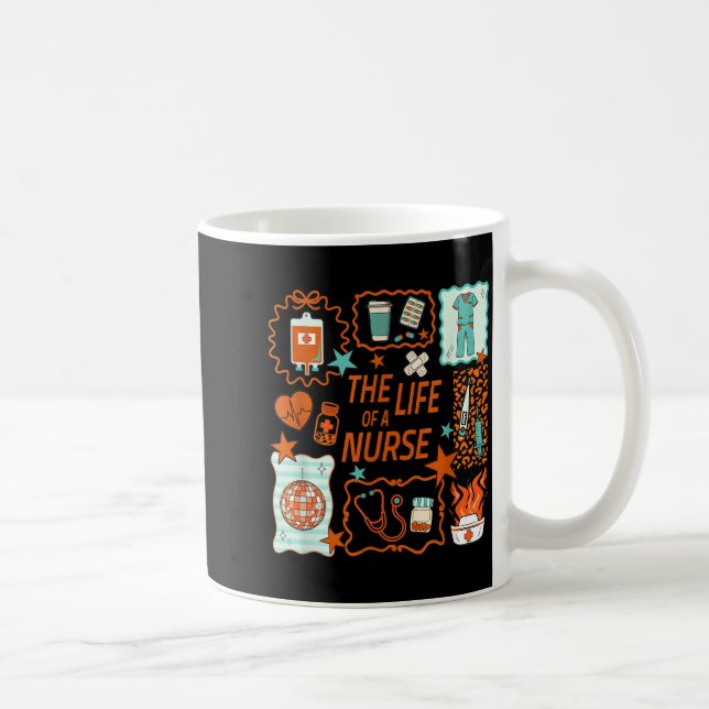 Women The Life Of A Nurse Doodle Nursing Showgirl  Coffee Mug (Right)