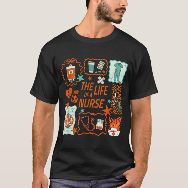 Women The Life Of A Nurse Doodle Nursing Showgirl  T-Shirt (Front)