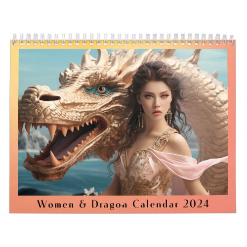 Women  Their Dragons Calendar 2024