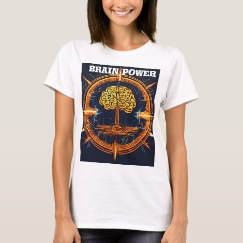 Women tshirt with brain power logo