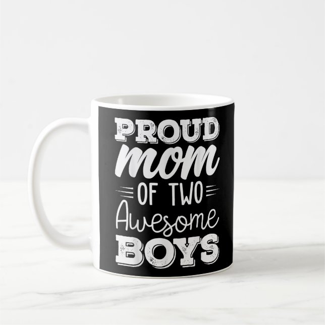 Women Two Mom of 2 Boys Mother's Day  65 Coffee Mug (Left)