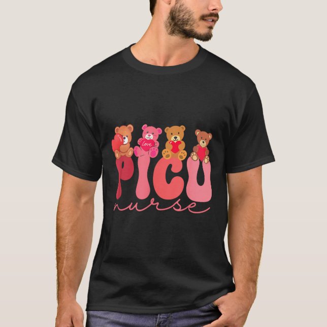 Women Valentine Cu Nurse Pediatrics Cute Bears Ped T-Shirt (Front)