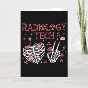Women Valentine Radiology Tech Skeleton Ultrasound Card
