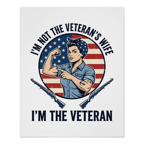 Women Veteran Patriotic Vintage Engraving Shirt De Poster