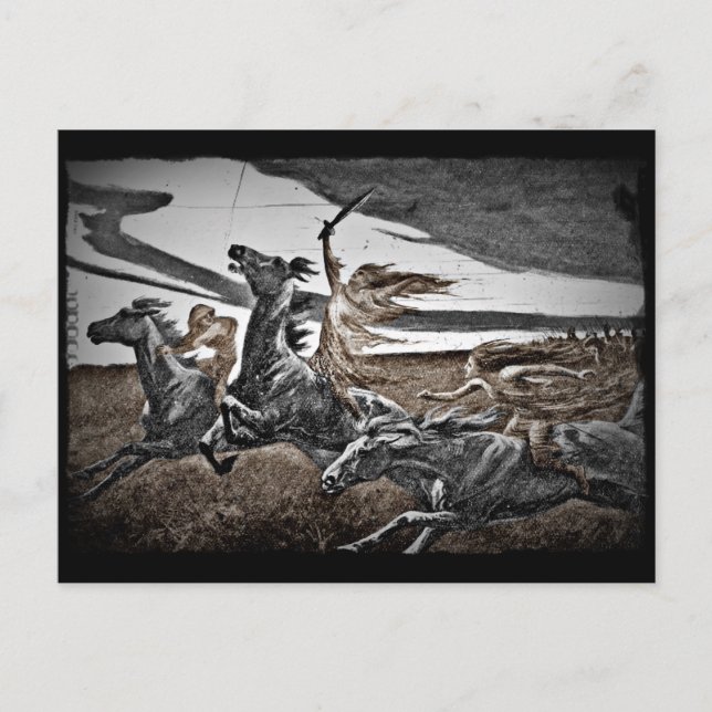 Women Vikings in a Storm Postcard (Front)