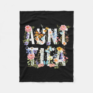Women Vintage Floral I Am Aunt Tifa Fleece Blanket