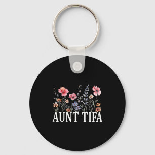 Women Vintage Floral I Am Aunt Tifa  Keychain