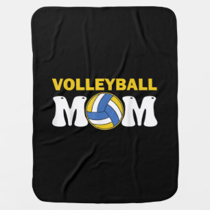 Women Volleyball Mom Shirt Game Day Funny Player Baby Blanket