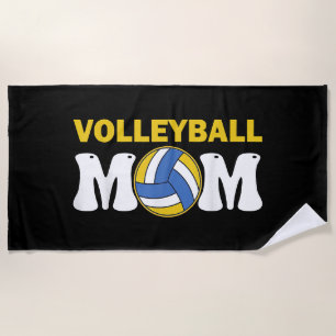 Women Volleyball Mom Shirt Game Day Funny Player Beach Towel
