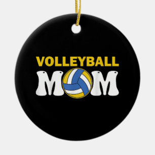 Women Volleyball Mom Shirt Game Day Funny Player Ceramic Ornament