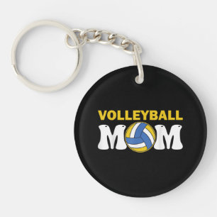 Women Volleyball Mom Shirt Game Day Funny Player Keychain