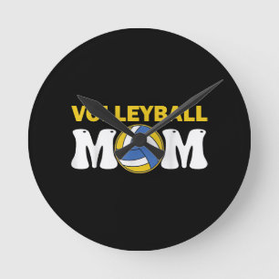 Women Volleyball Mom Shirt Game Day Funny Player Round Clock