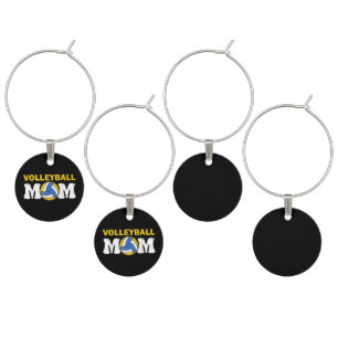 Women Volleyball Mom Shirt Game Day Funny Player Wine Charm