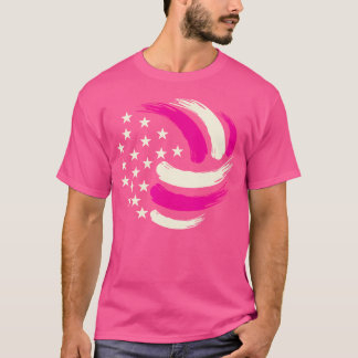 Women Volleyball n Girls Usa American Flag T-Shirt