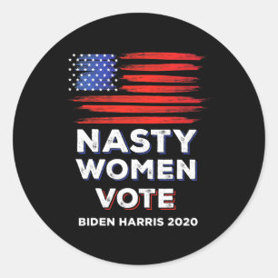 Women Vote Biden Harris 2020 Usa Flag Gift Classic Round Sticker