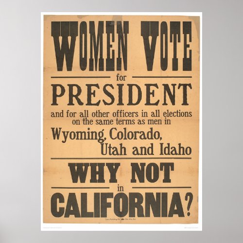 Women Vote Broadside 1873A Poster