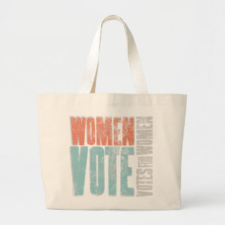 Women Vote / Orange–Water Large Tote Bag
