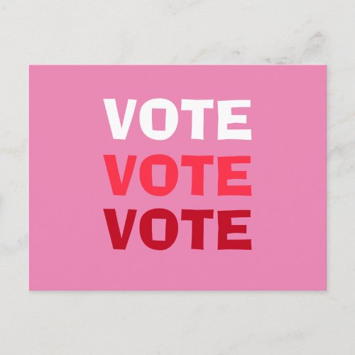 Women Vote Pink Political Election Campaign Postcard