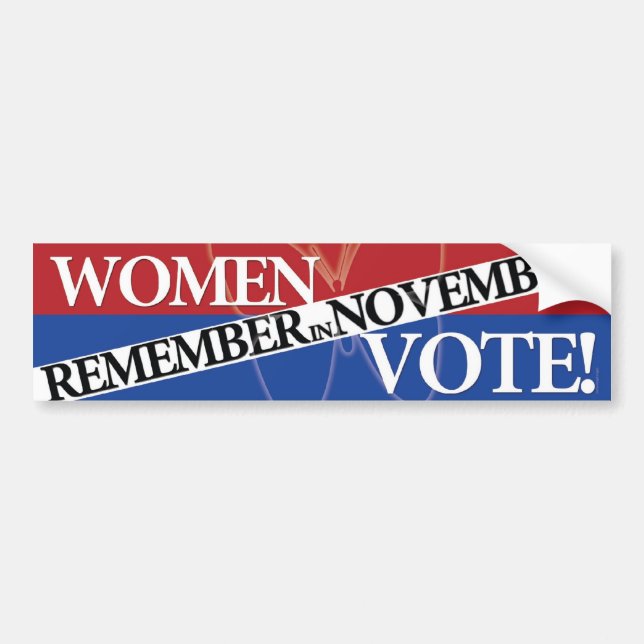 Women Vote - Remember in November 9 Bumper Sticker (Front)