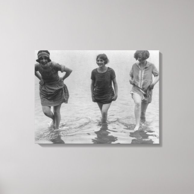 Women Wading at Arlington Beach Photograph Canvas Print (Front)