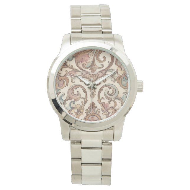 Women Watch, Classic Elegant , Rose Gold Pattern Watch (Front)