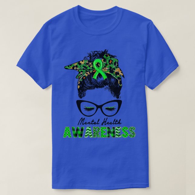 Women We Wear Green Mental Health Awareness Green  T-Shirt (Design Front)